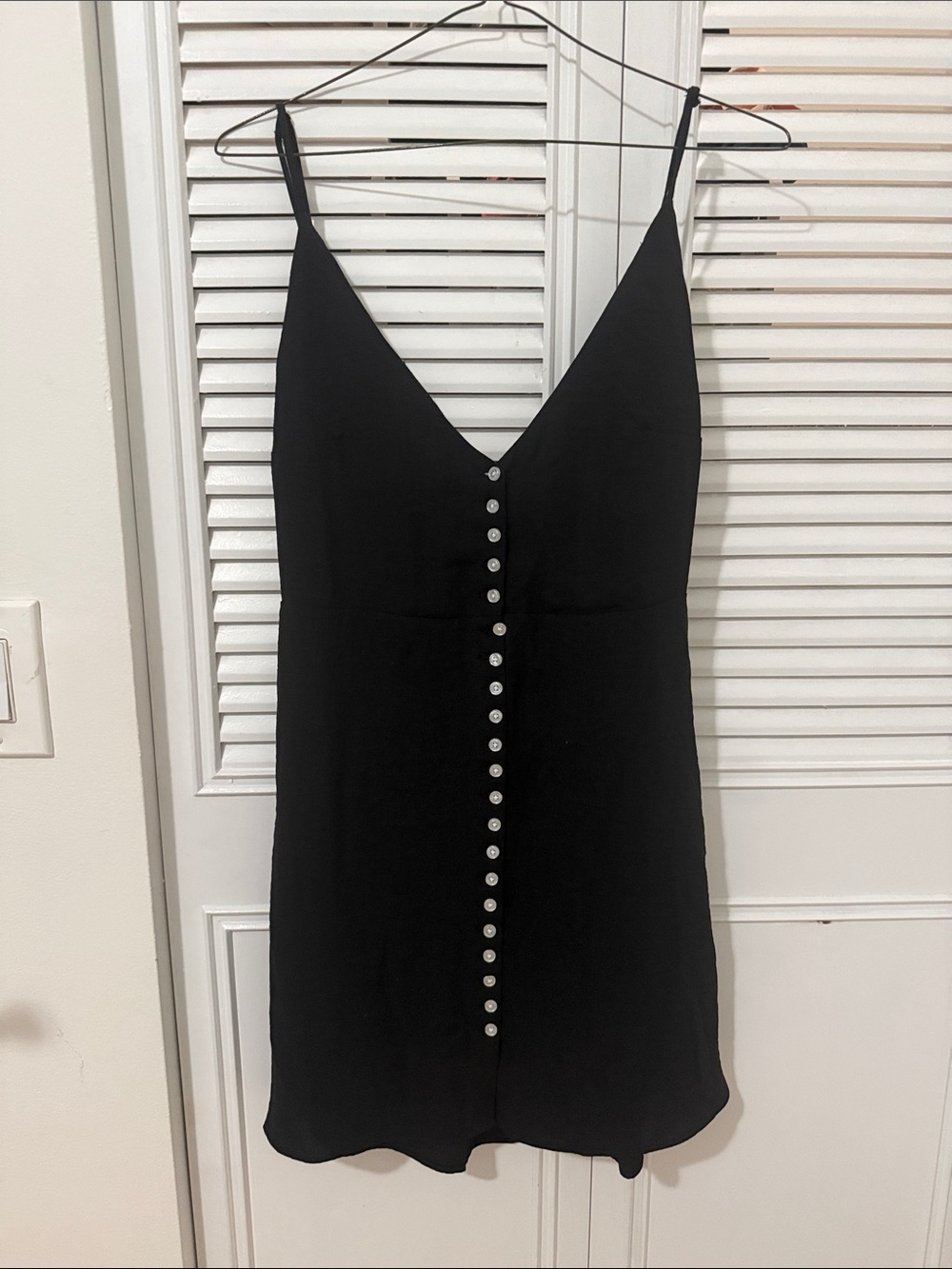 Urban Outfitters Black Spaghetti Strap Button-Front Dress